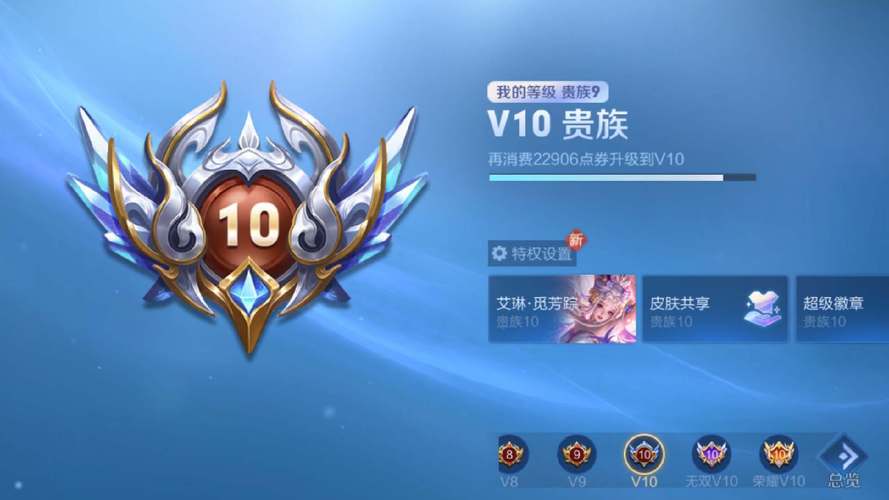 王者荣耀V1贵族特权详解：奖励、价格及升级攻略